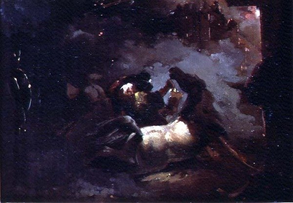 埃及战役中的片段（纸上油画 作者 西奥多·杰里科（Theodore Gericault）