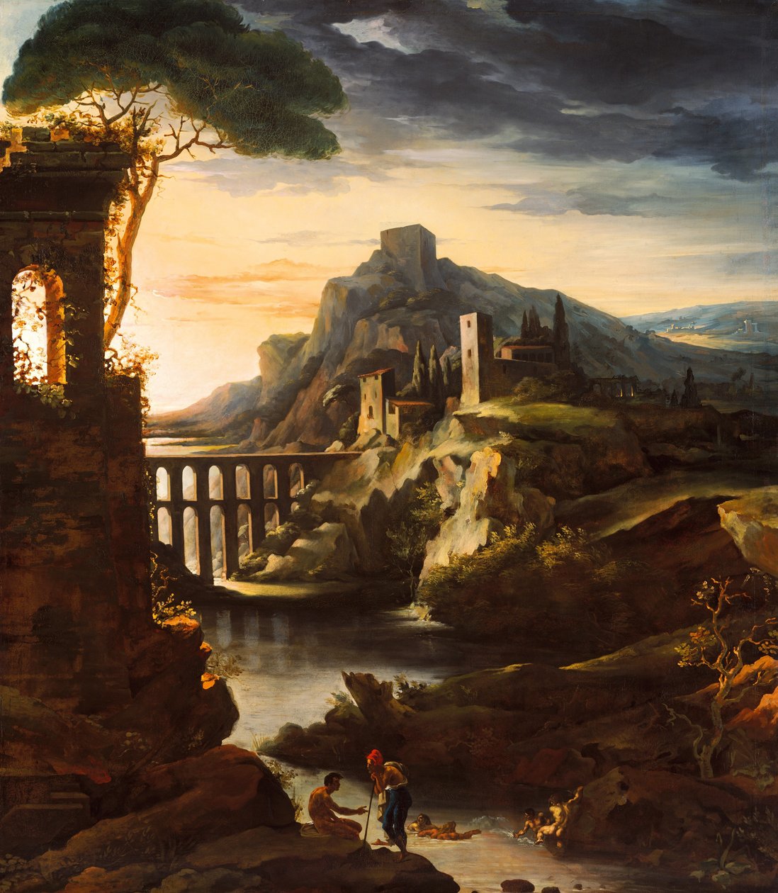 傍晚：带渡槽的景观，1818年。 作者 西奥多·杰里科（Theodore Gericault）