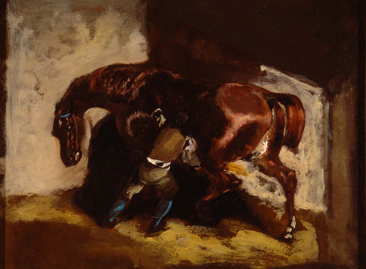 热里科 - 给马梳毛的人，2007.035.128 作者 西奥多·杰里科（Theodore Gericault）