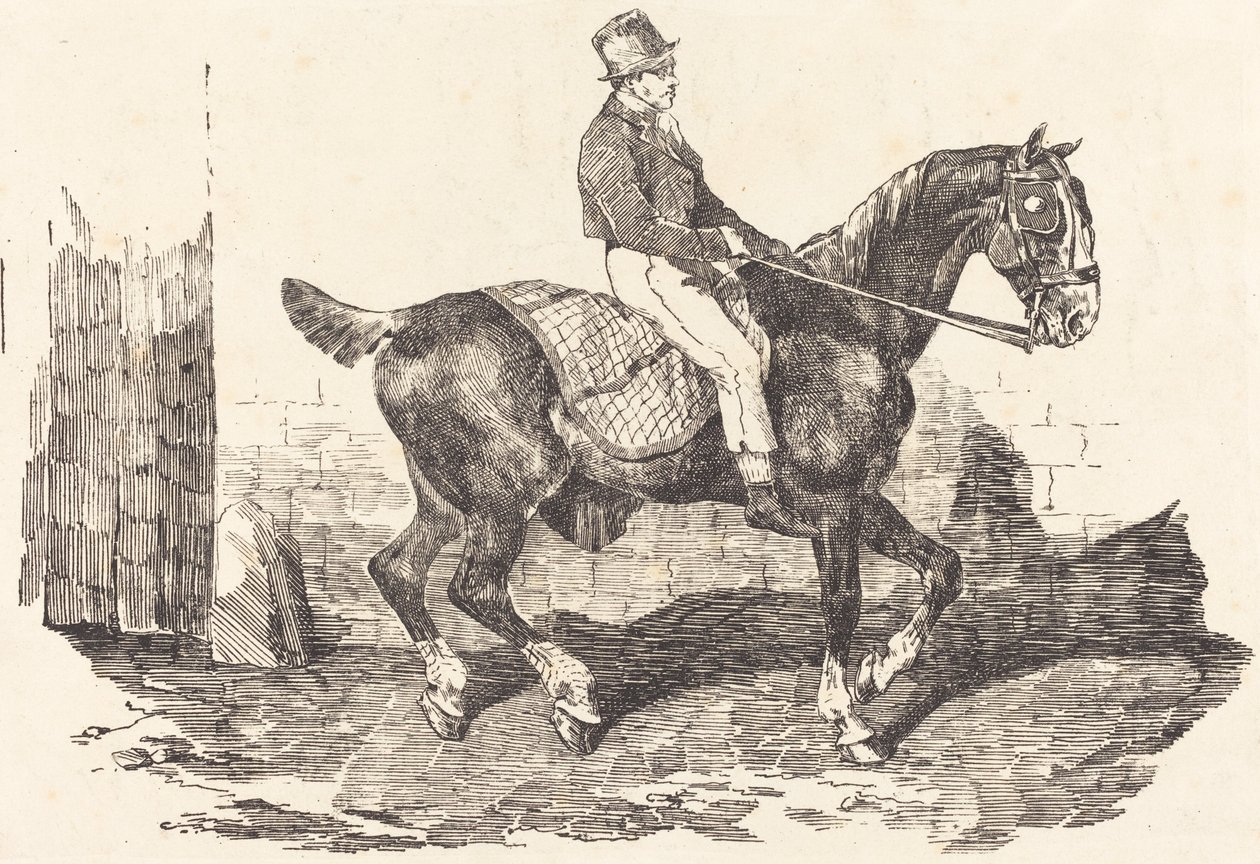 新郎骑在马车上(Cheval de carrosse monte par un palfrenier) 作者 西奥多·杰里科（Theodore Gericault）