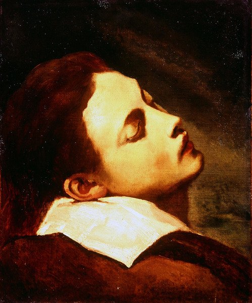 一个死去的年轻人的头（布面油画） 作者 西奥多·杰里科（Theodore Gericault）