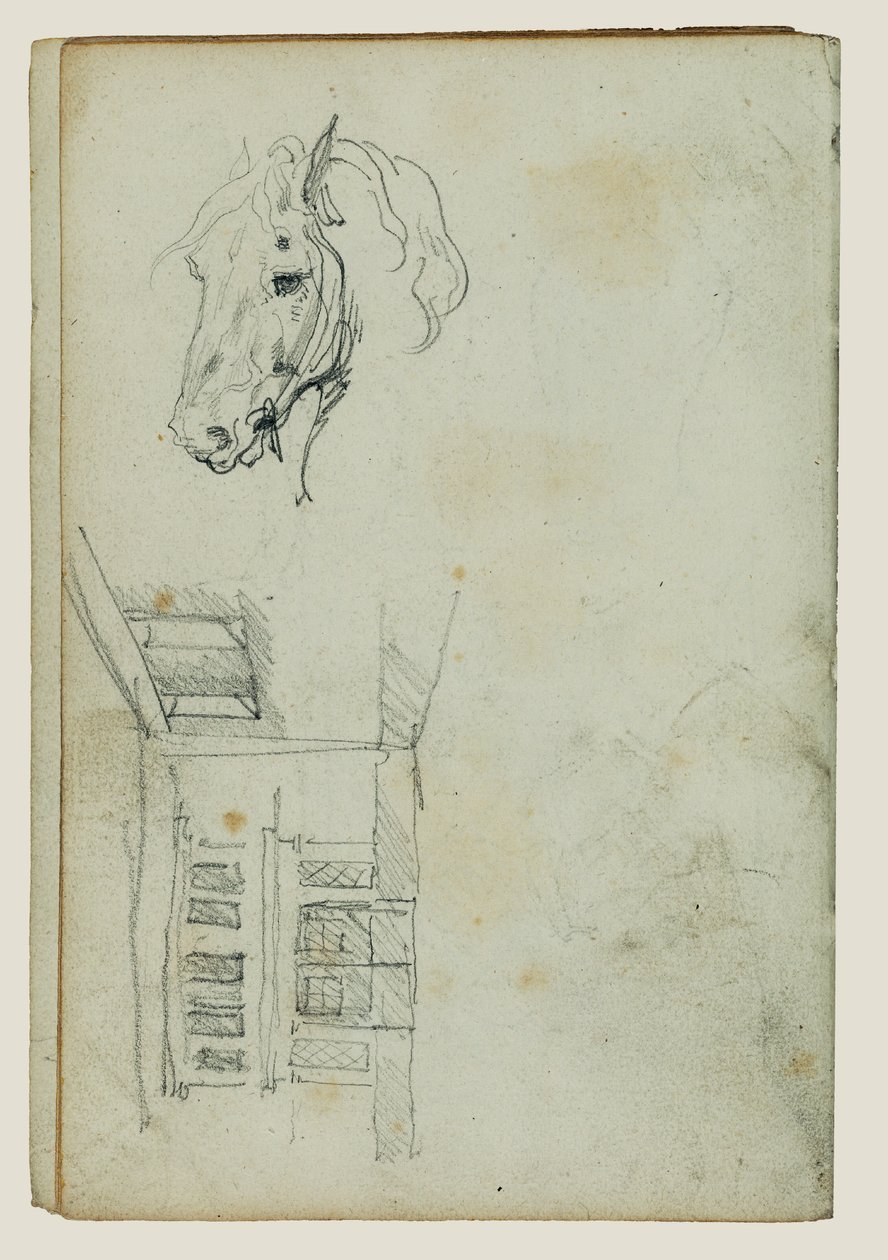 马头，庭院景观 作者 西奥多·杰里科（Theodore Gericault）