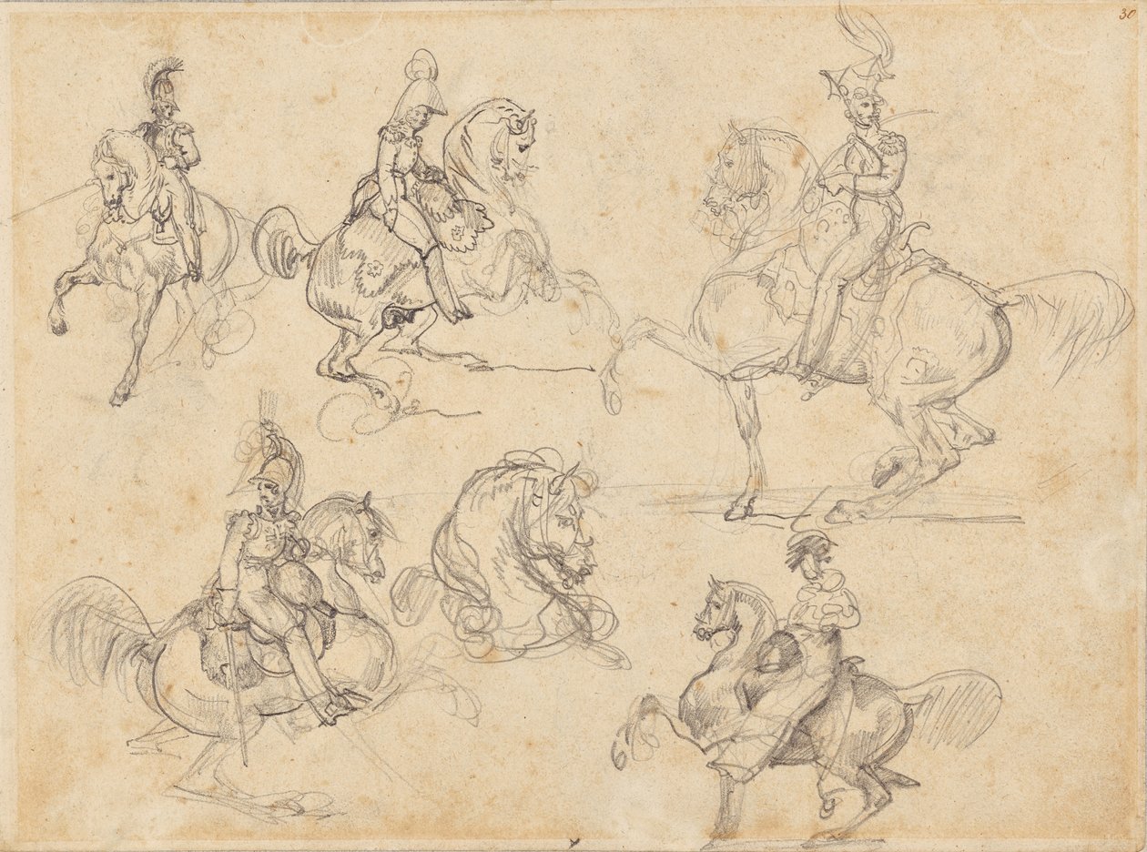 马和骑手（正面）；马（背面） 作者 西奥多·杰里科（Theodore Gericault）