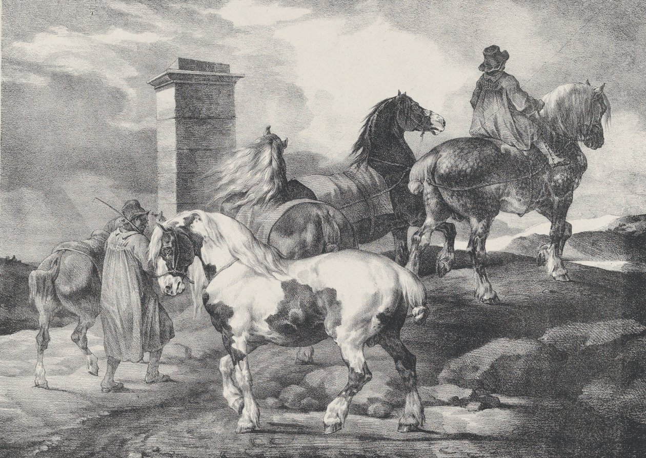 前往集市的马匹，1821年 作者 西奥多·杰里科（Theodore Gericault）