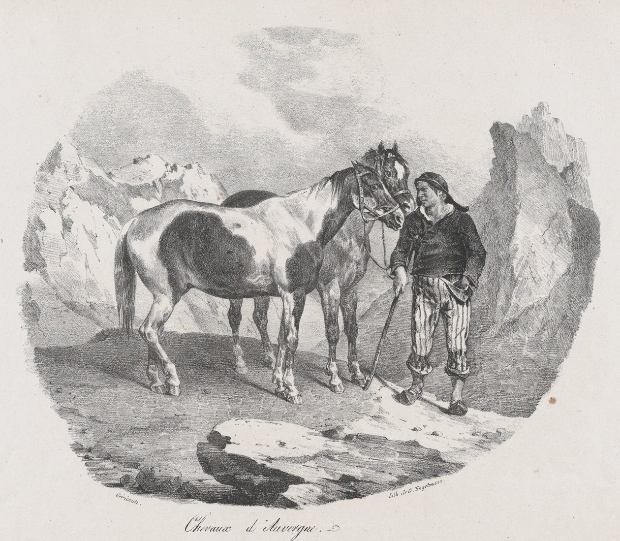 奥弗涅的马，1822年。 作者 西奥多·杰里科（Theodore Gericault）