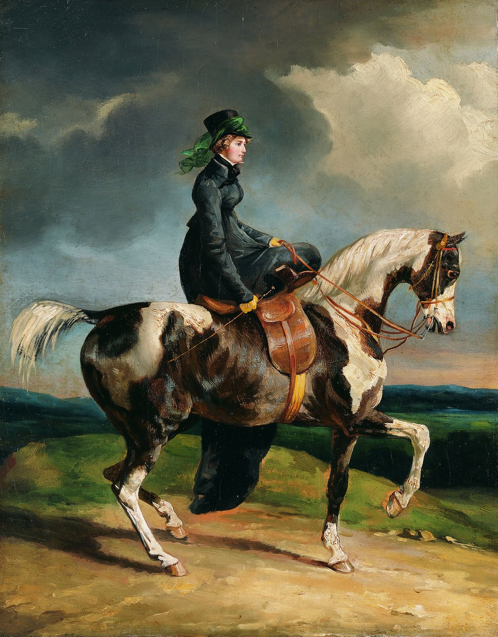 1820年或以后的女骑士。 作者 西奥多·杰里科（Theodore Gericault）