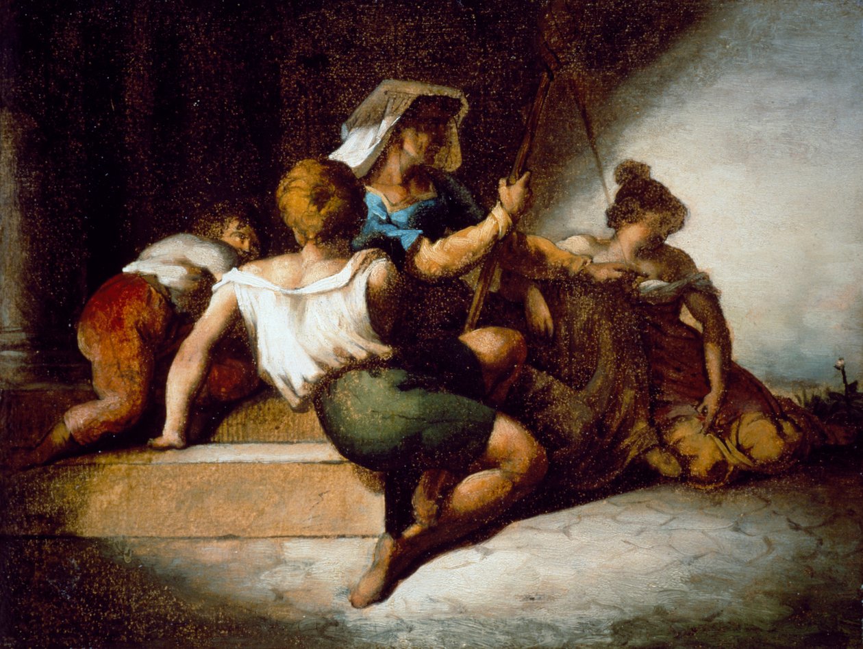 意大利家庭（以帆布为背景的纸本油彩） 作者 西奥多·杰里科（Theodore Gericault）