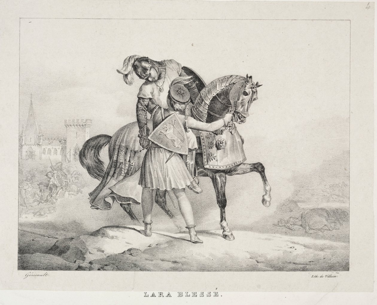 拉拉受伤了。 作者 西奥多·杰里科（Theodore Gericault）