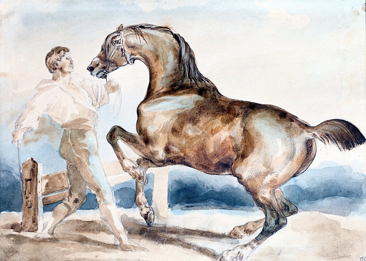勒盛装舞步 "男子训马（驯马 作者 西奥多·杰里科（Theodore Gericault）