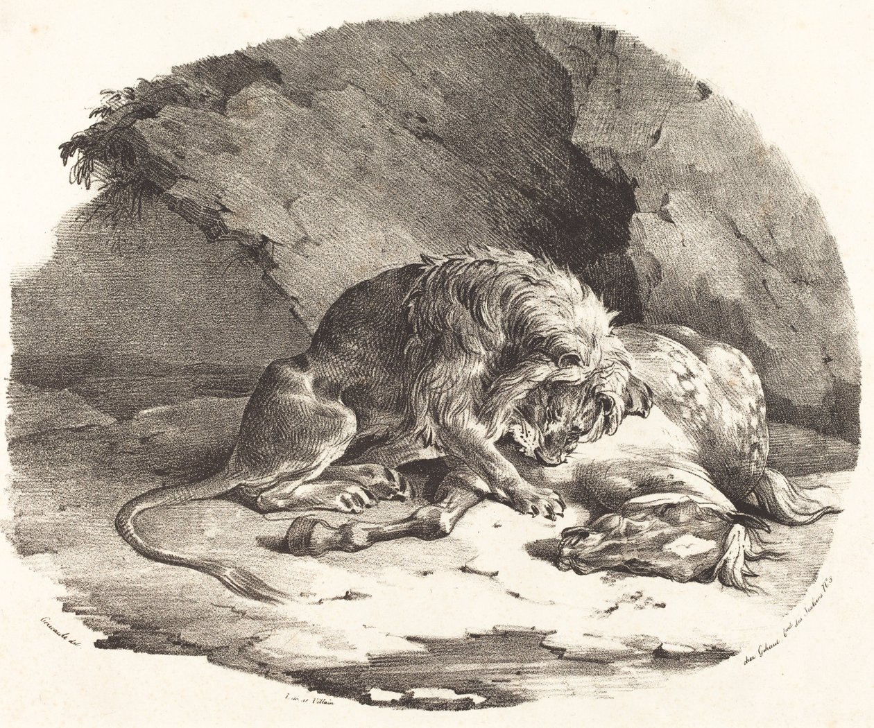 狮子吞噬马 作者 西奥多·杰里科（Theodore Gericault）