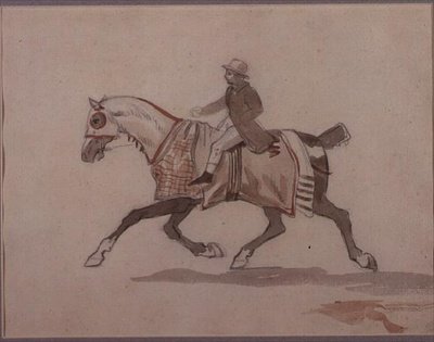 骑马的小马夫（铅笔和水彩画 作者 西奥多·杰里科（Theodore Gericault）