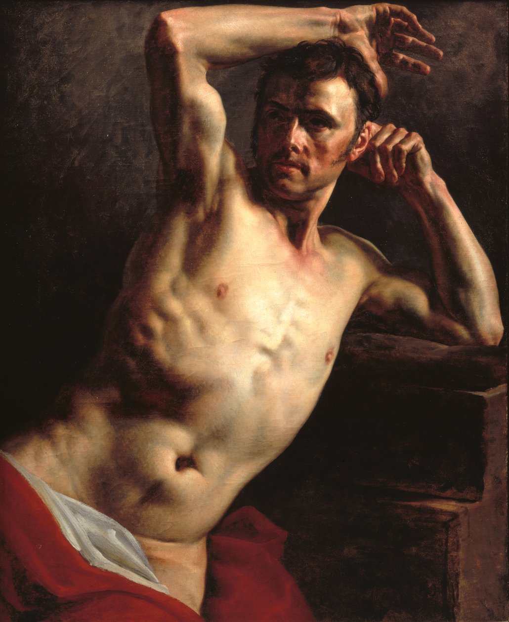 男性裸体半身 作者 西奥多·杰里科（Theodore Gericault）