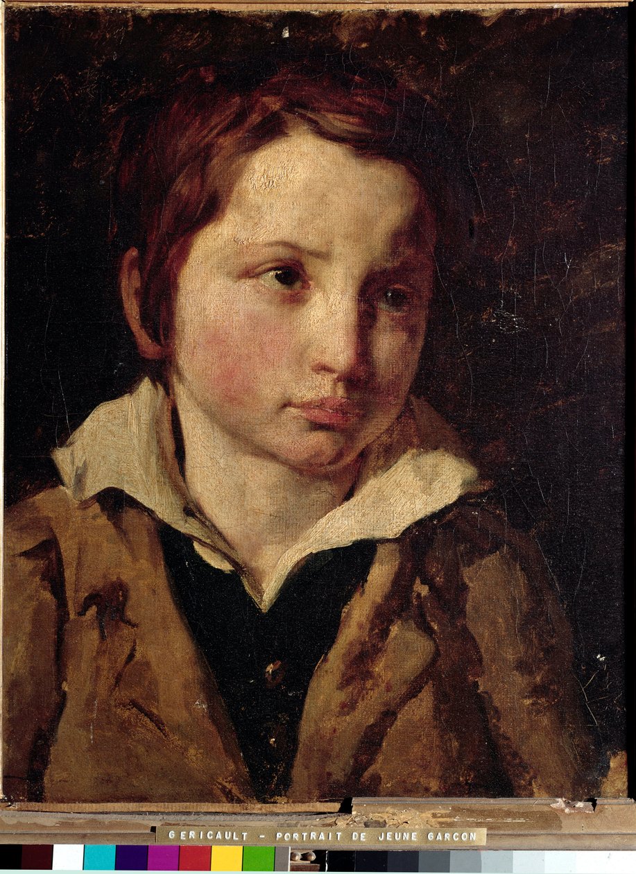 一个小男孩的肖像，可能是Olivier Bro - 布面油画 作者 西奥多·杰里科（Theodore Gericault）
