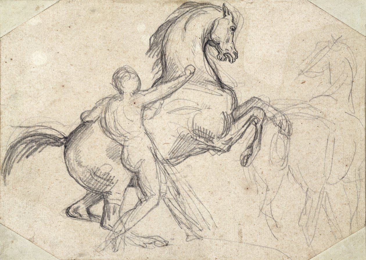 饲养一个裸体男人的种马 作者 西奥多·杰里科（Theodore Gericault）