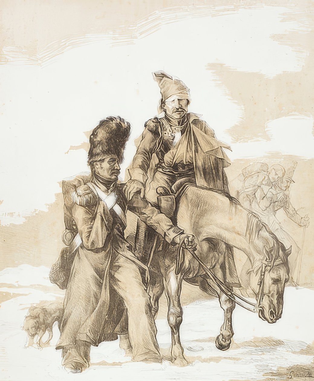 从俄罗斯返回（Retour de Russie）。 1818年 作者 西奥多·杰里科（Theodore Gericault）