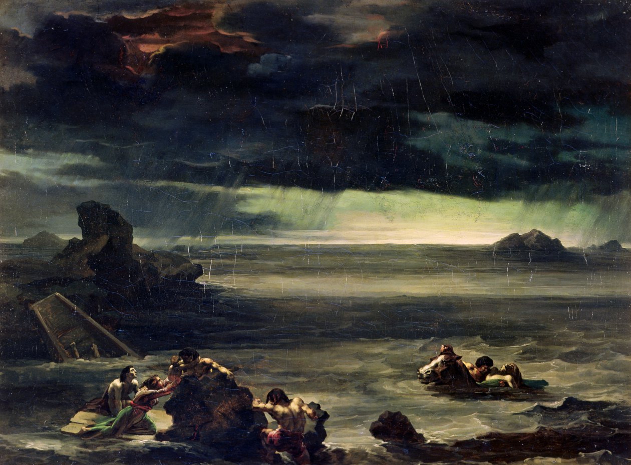 大雨的场景，1818-20 作者 西奥多·杰里科（Theodore Gericault）