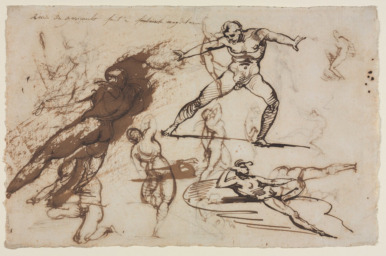 速写草图，1819年。 作者 西奥多·杰里科（Theodore Gericault）