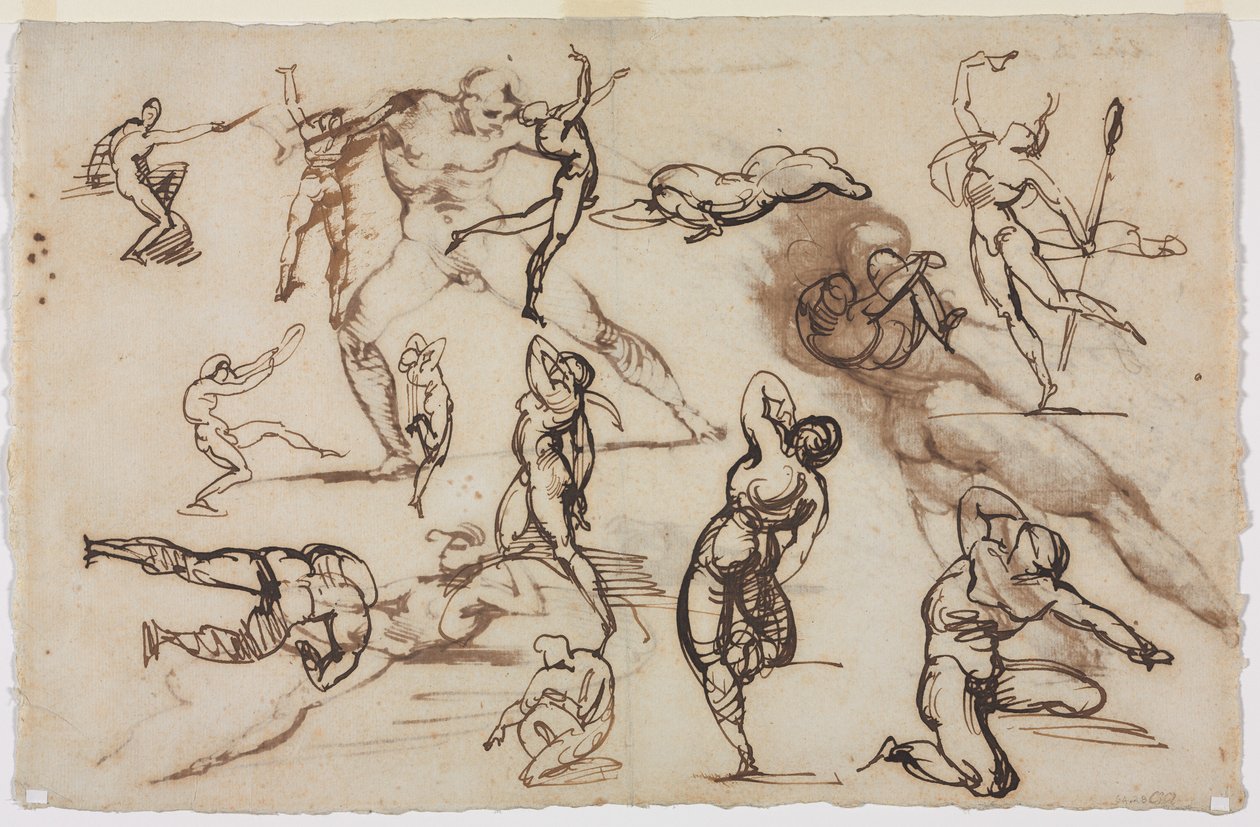 速写草图，1819年。 作者 西奥多·杰里科（Theodore Gericault）