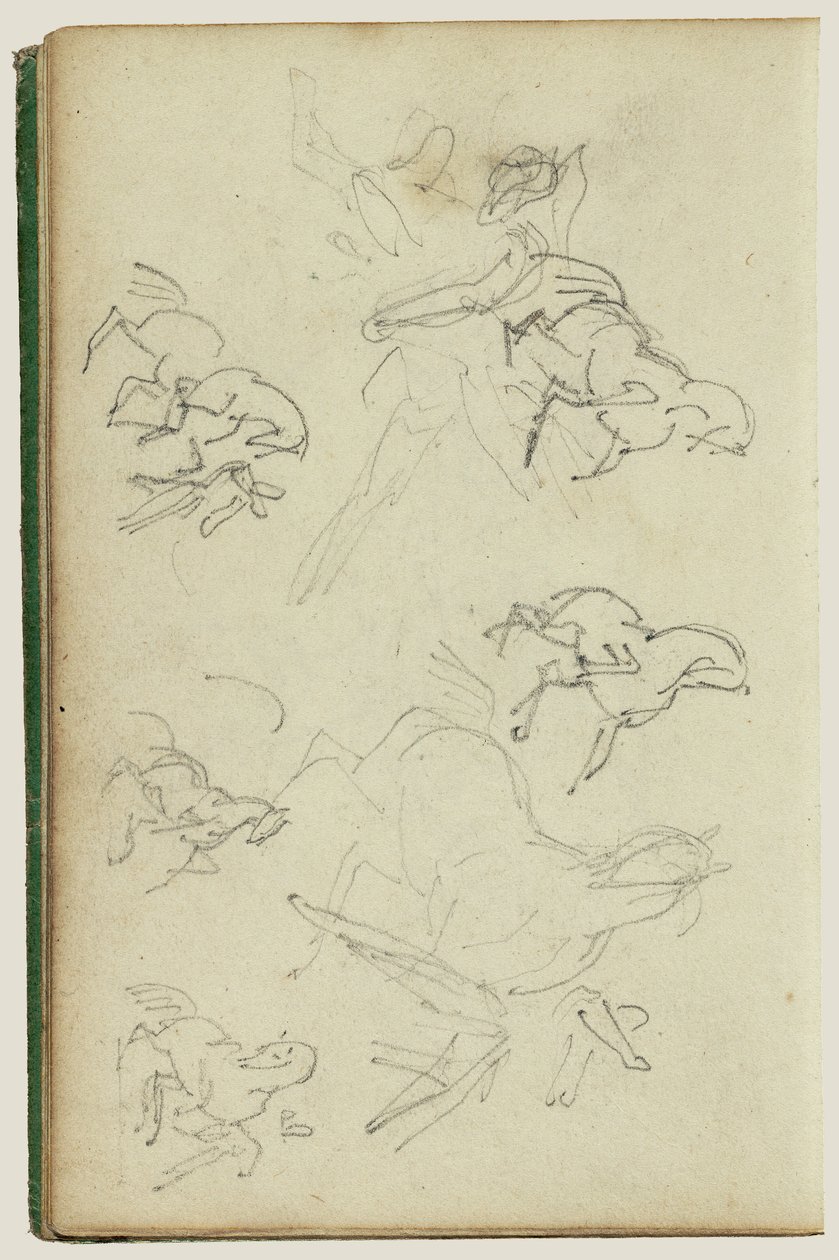 人在骏马旁的六项研究 作者 西奥多·杰里科（Theodore Gericault）