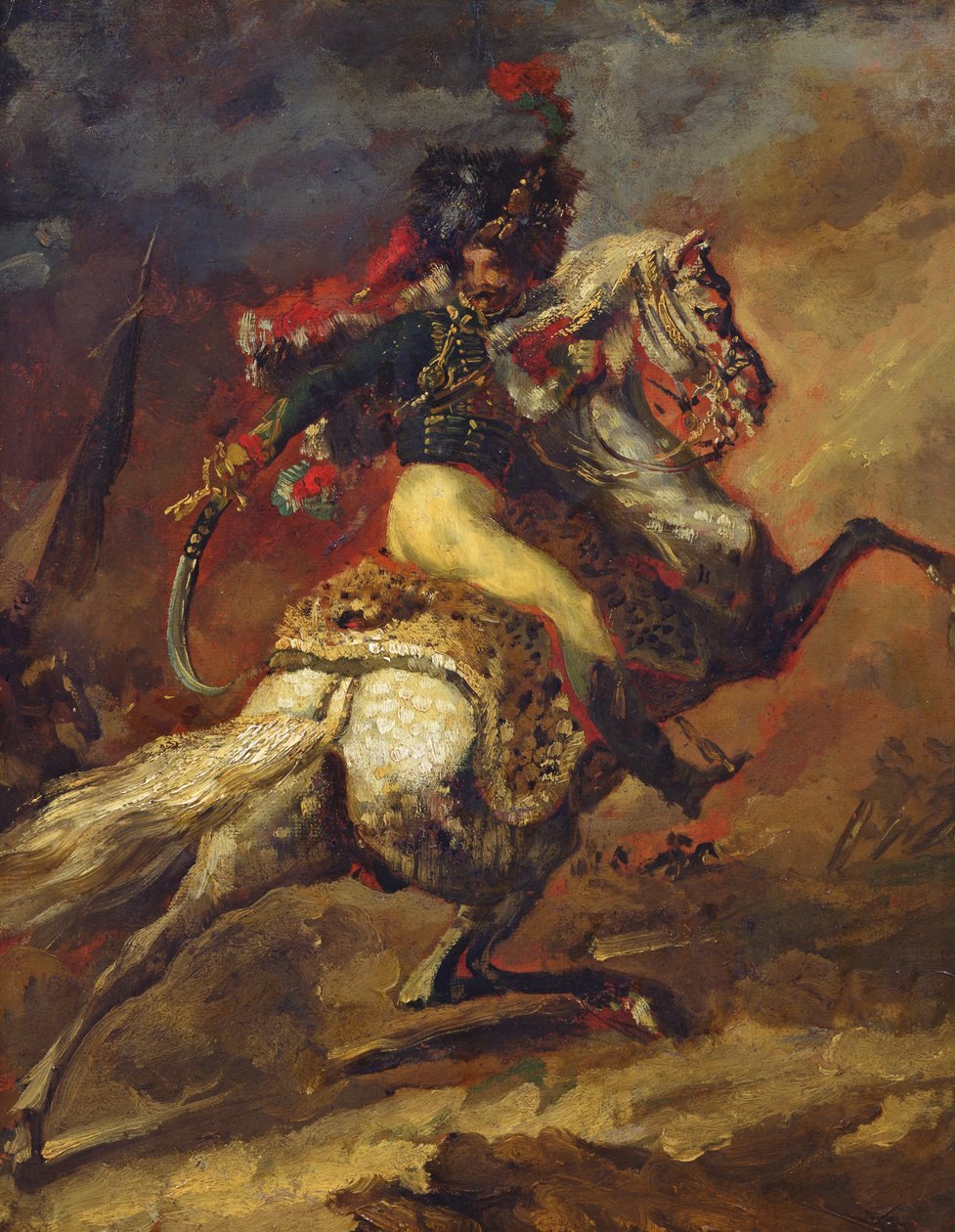1814年Hu骑兵的素描（另见26088） 作者 西奥多·杰里科（Theodore Gericault）