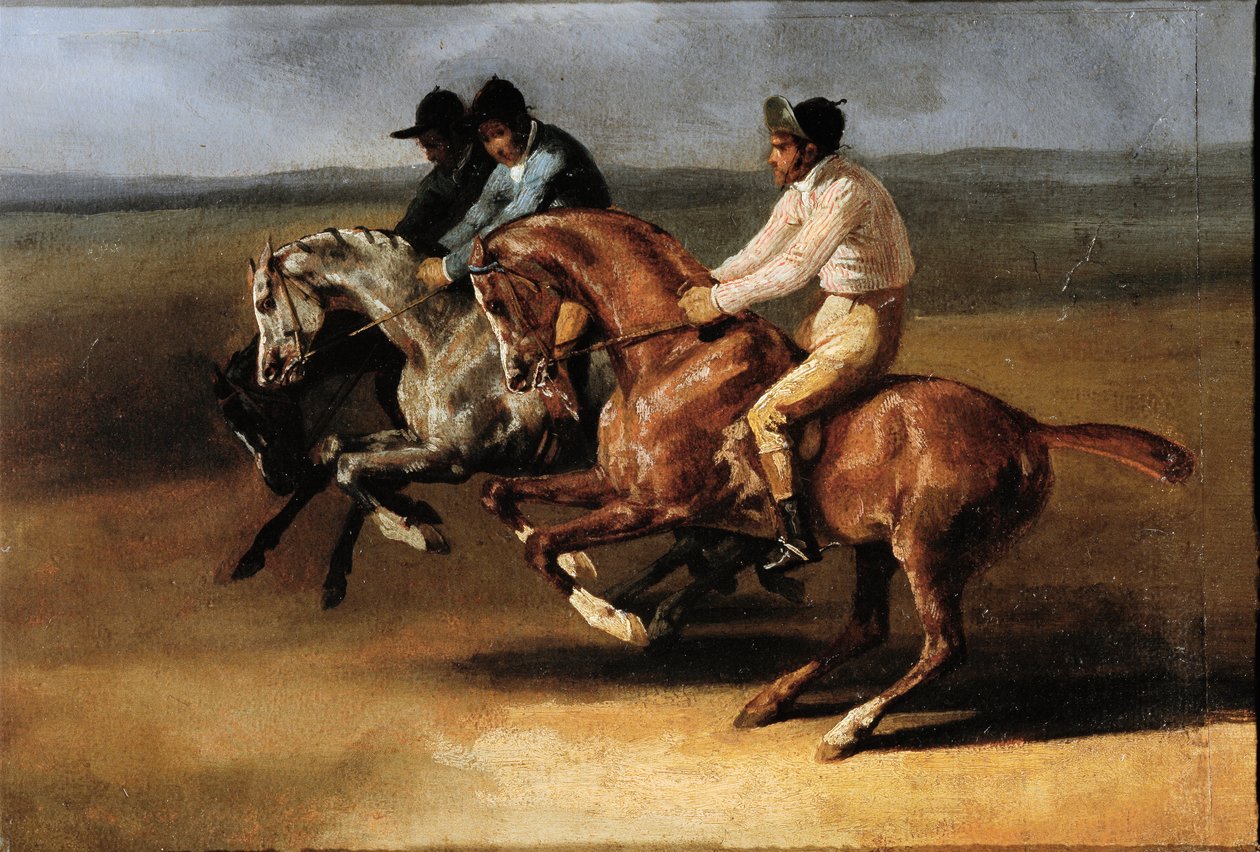 与骑手的赛马开始（布面油画 作者 西奥多·杰里科（Theodore Gericault）