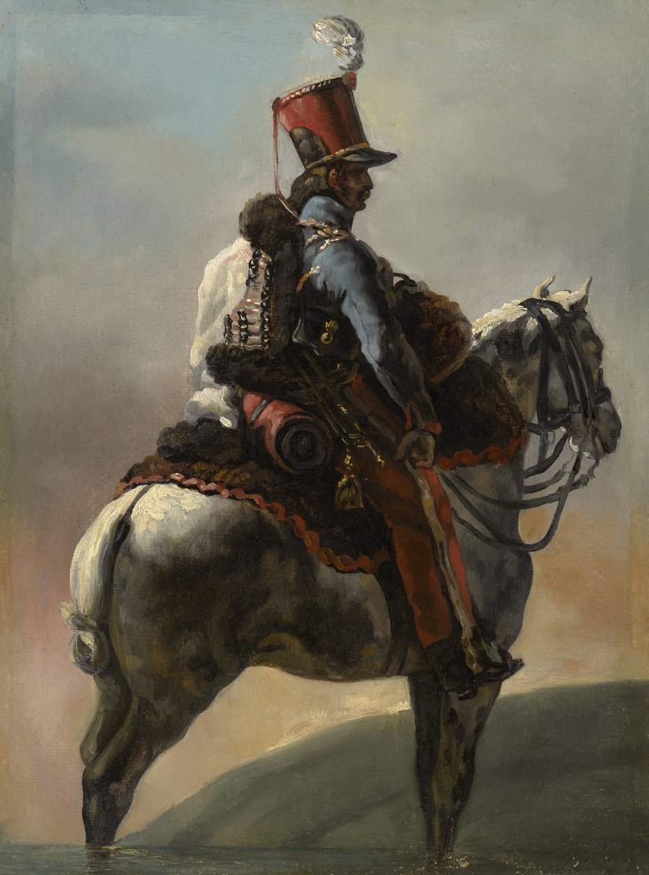 在研究“轻骑兵的号手”之后，c.1815？-27 作者 西奥多·杰里科（Theodore Gericault）