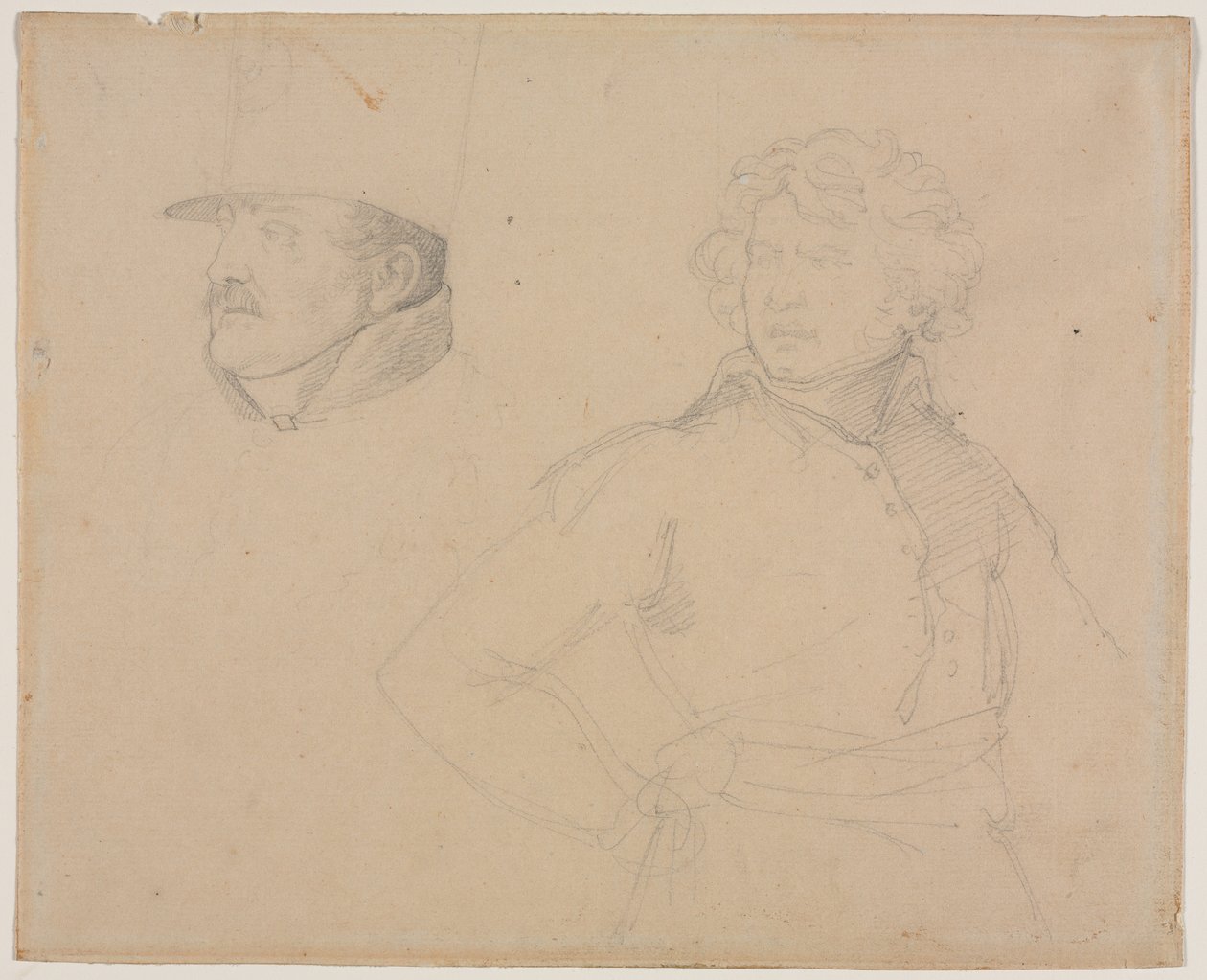 研究两个士兵，1818年至1819年。 作者 西奥多·杰里科（Theodore Gericault）