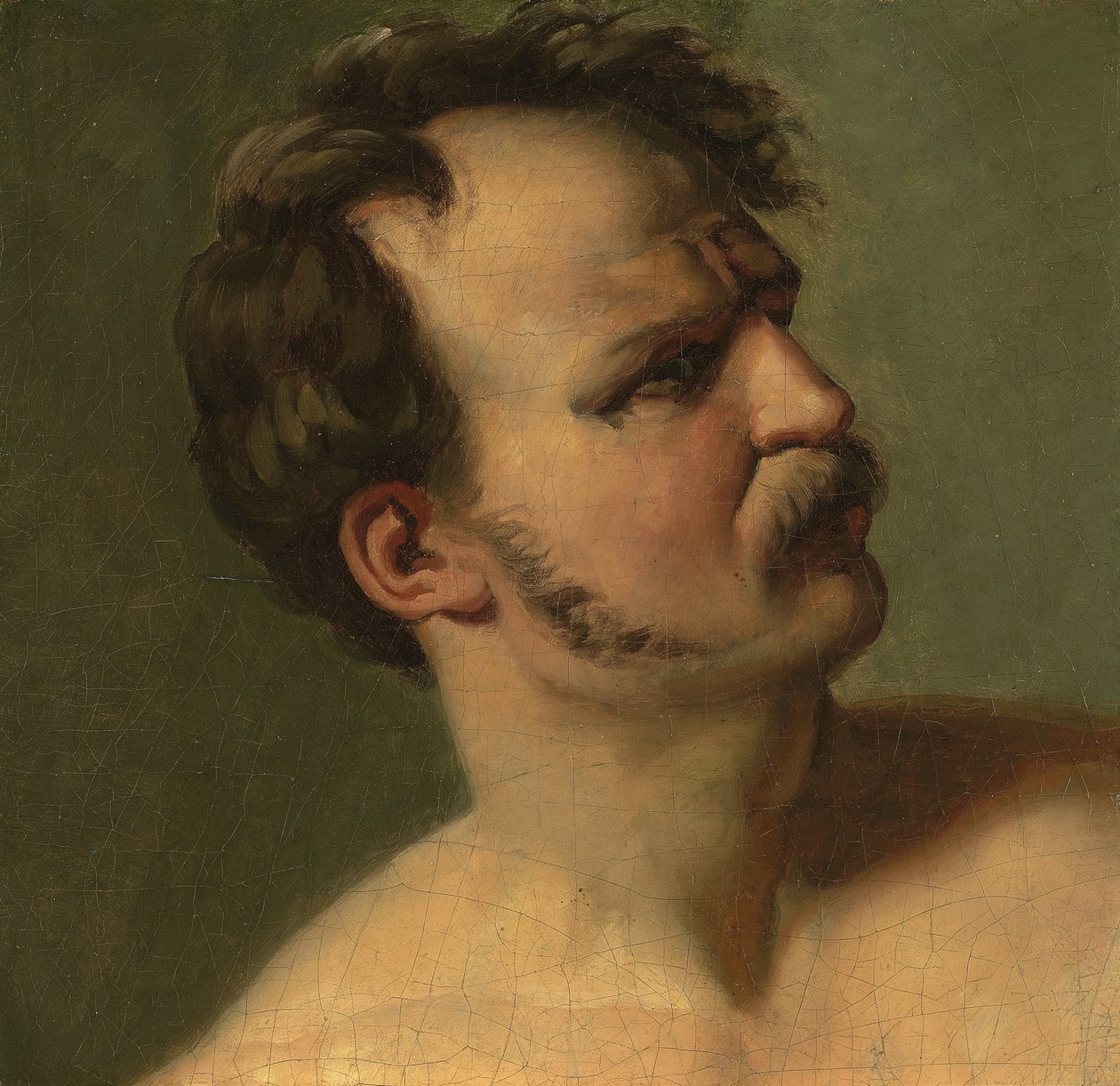 《研究一个男人的轮廓》，约1812年 作者 西奥多·杰里科（Theodore Gericault）