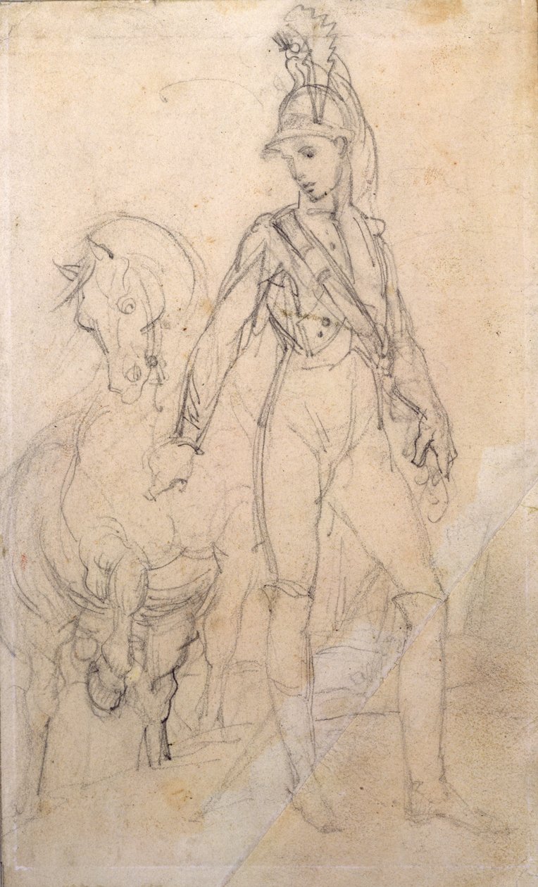研究龙骑兵和他的马 作者 西奥多·杰里科（Theodore Gericault）