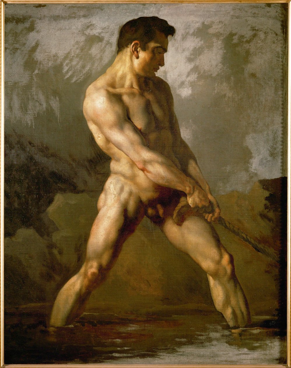 男性裸体研究......（布面油画） 作者 西奥多·杰里科（Theodore Gericault）