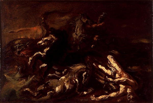 希波吕托斯之死（布面油画） 作者 西奥多·杰里科（Theodore Gericault）