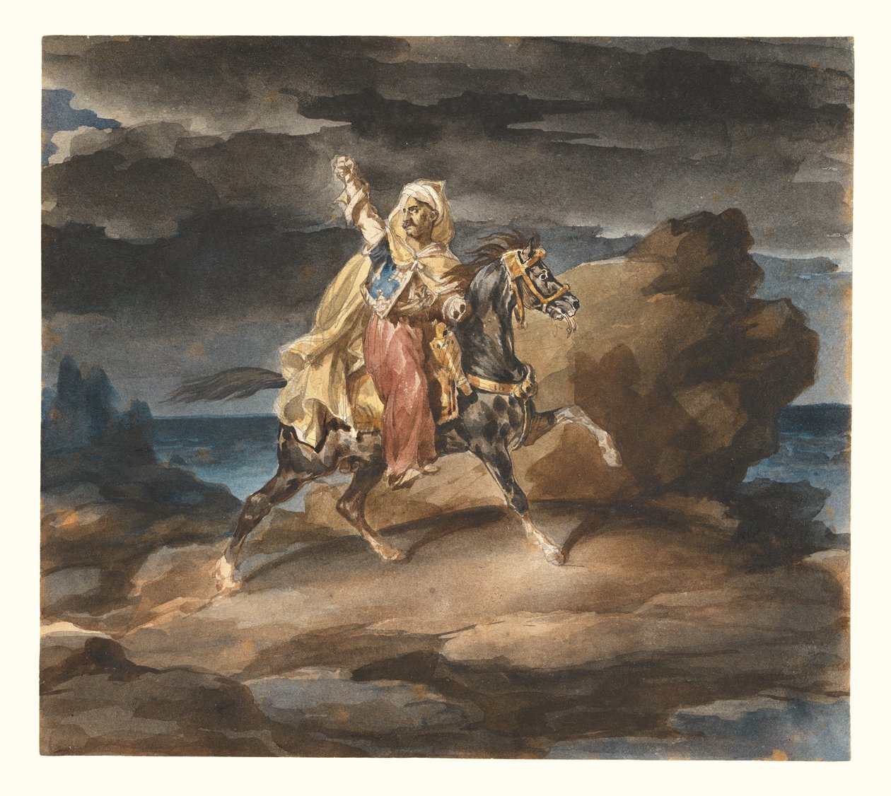 吉奥尔》（土耳其故事），约 1822-23 年（石墨水彩画） 作者 西奥多·杰里科（Theodore Gericault）