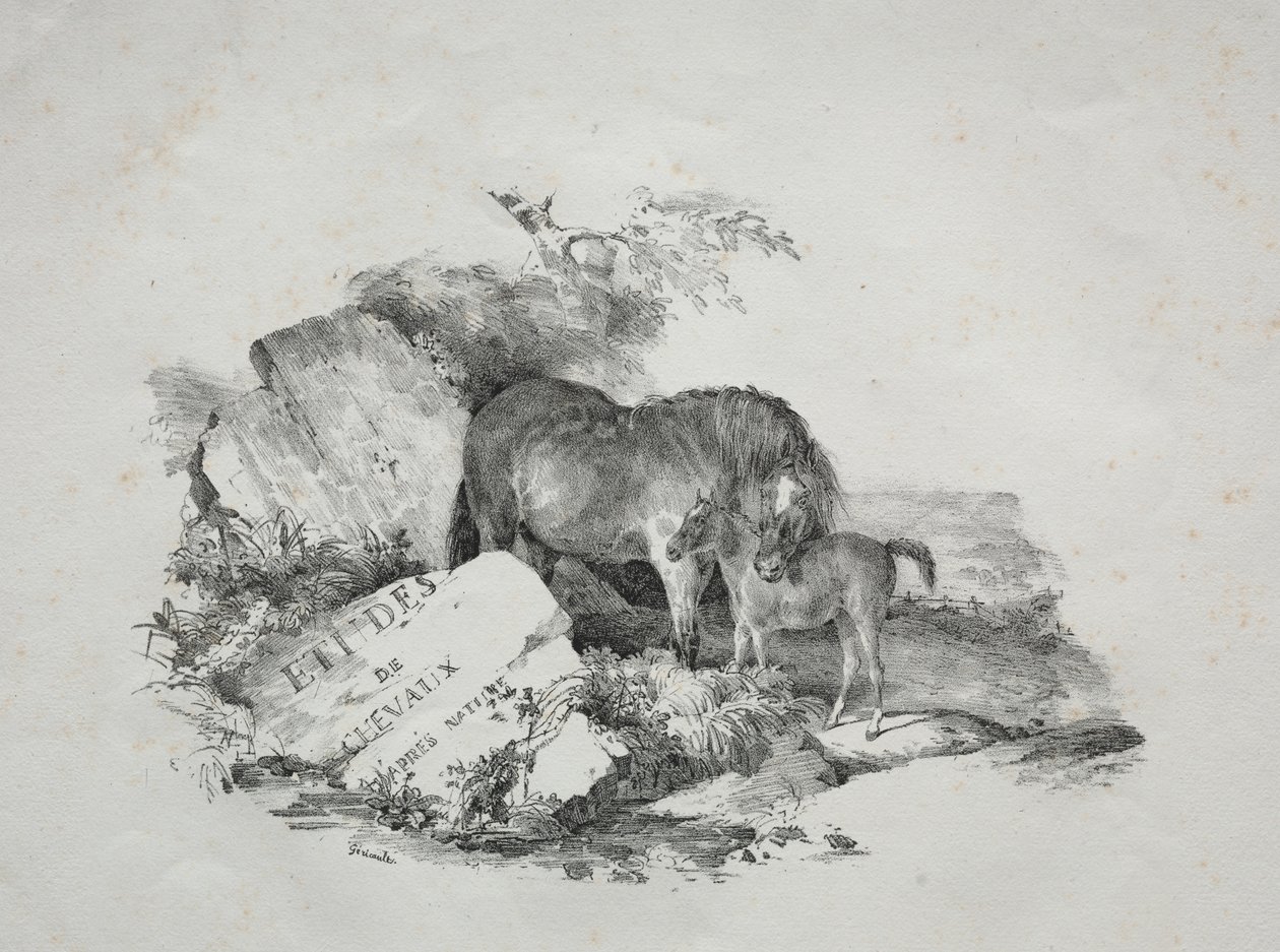 母马和小马 作者 西奥多·杰里科（Theodore Gericault）