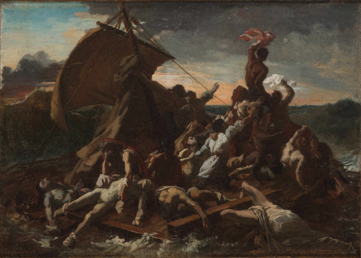 美杜莎之筏 Le Radeau de la Méduse.第四幅素描。 作者 西奥多·杰里科（Theodore Gericault）