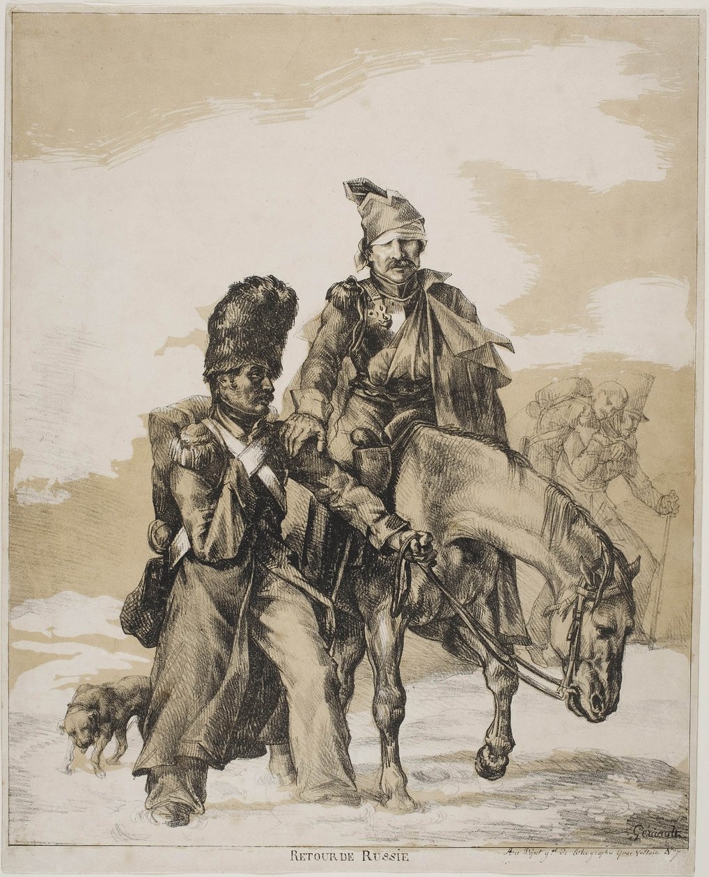 大约1818年从俄罗斯撤退 作者 西奥多·杰里科（Theodore Gericault）