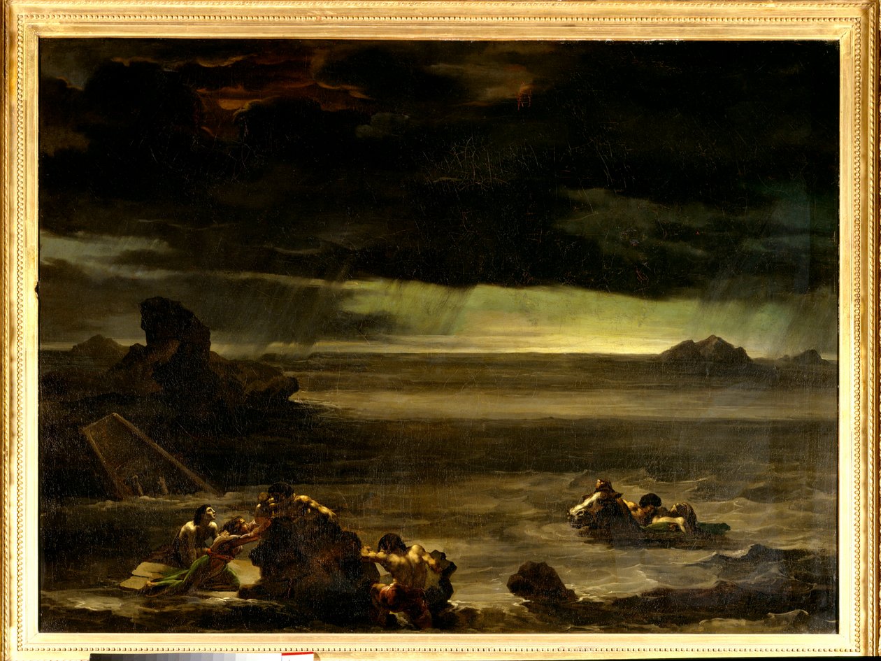 洪水。 Theodore Gericault (1791-1824) 19 世纪的绘画。 布面油画。 暗淡。 0,97x1,3m。 巴黎，卢浮宫博物馆 作者 西奥多·杰里科（Theodore Gericault）