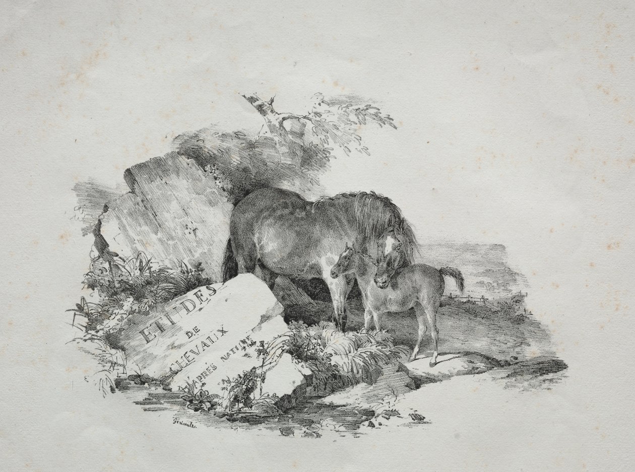 母马和她的小马驹 作者 西奥多·杰里科（Theodore Gericault）