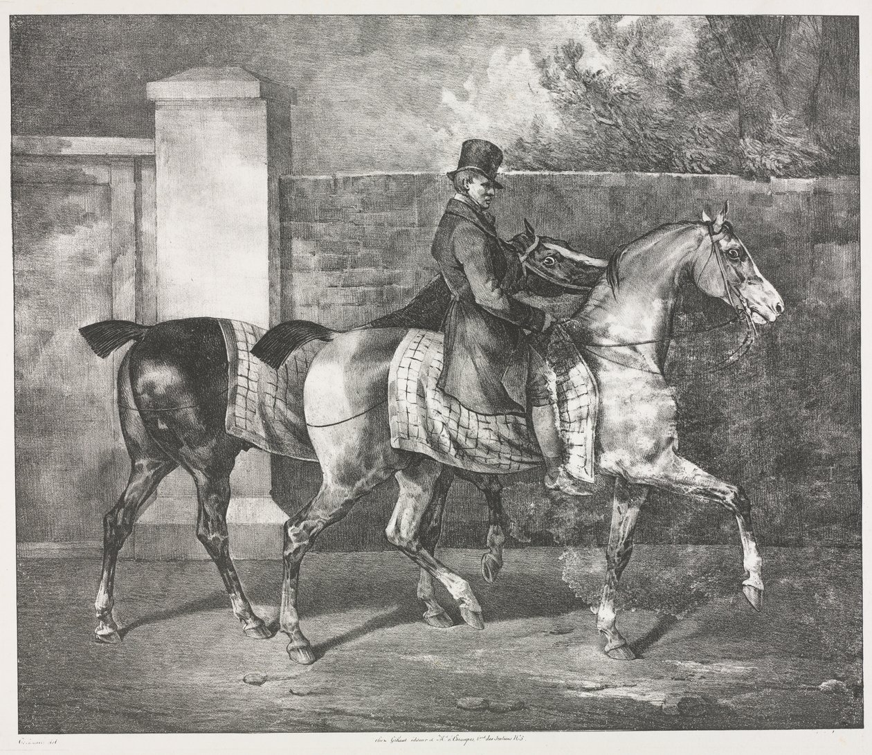 骑师训练两匹马 作者 西奥多·杰里科（Theodore Gericault）
