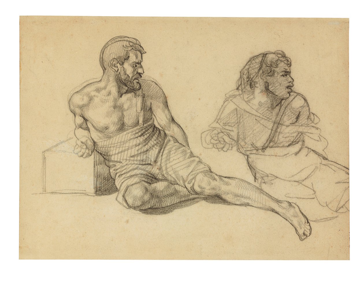 坐在桅杆脚下的人物的两项研究 作者 西奥多·杰里科（Theodore Gericault）