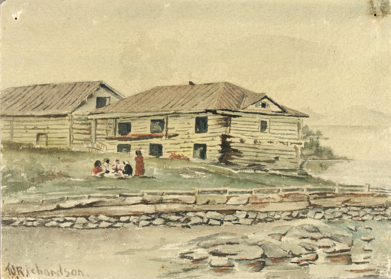 即将毁灭的建筑，阿拉斯加，1884年。 作者 西奥多·J·理查森