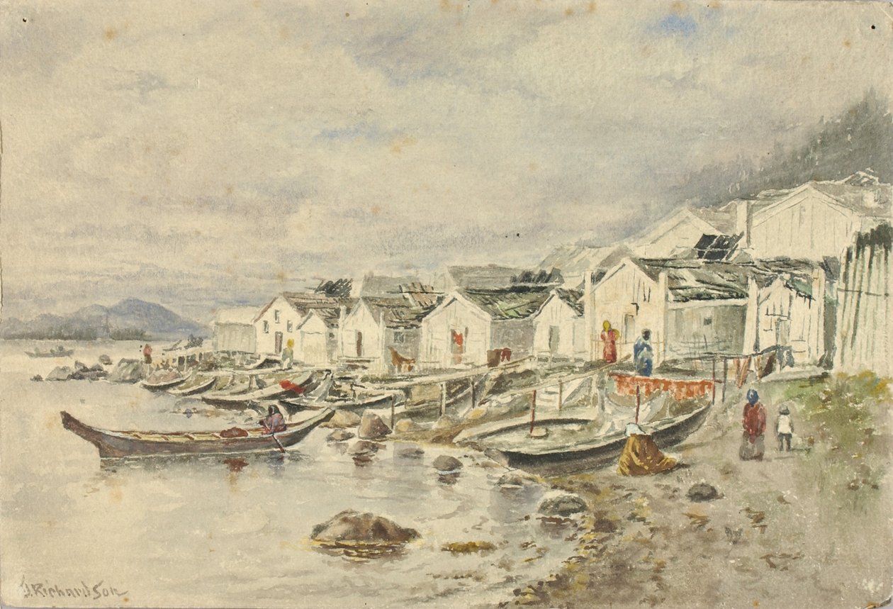 牧场原住民村，锡特卡，1884年。 作者 西奥多·J·理查森