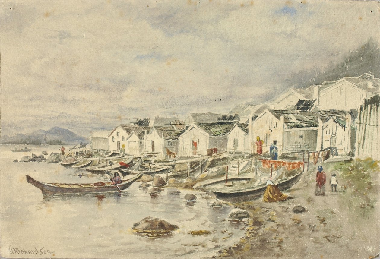 牧场原住民村落，锡特卡，1884 年 作者 西奥多·J·理查森