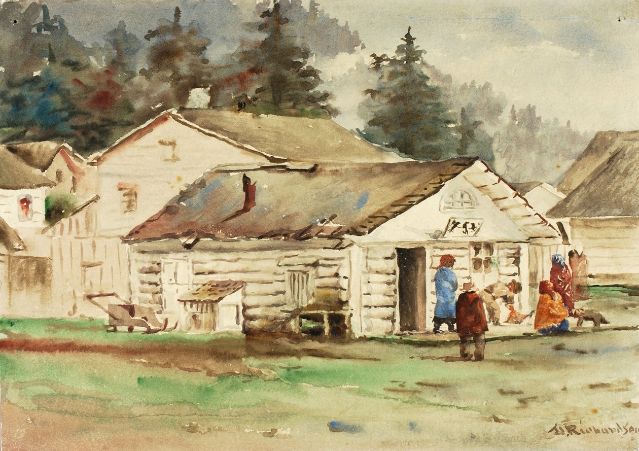 三鸦市场，锡特卡，1889 年 作者 西奥多·J·理查森
