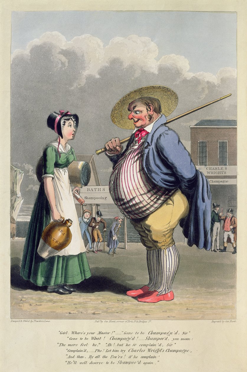 Charles Wright香槟的广告，由George Hunt雕刻，c.1827（彩色蚀刻） 作者 西奥多·莱恩