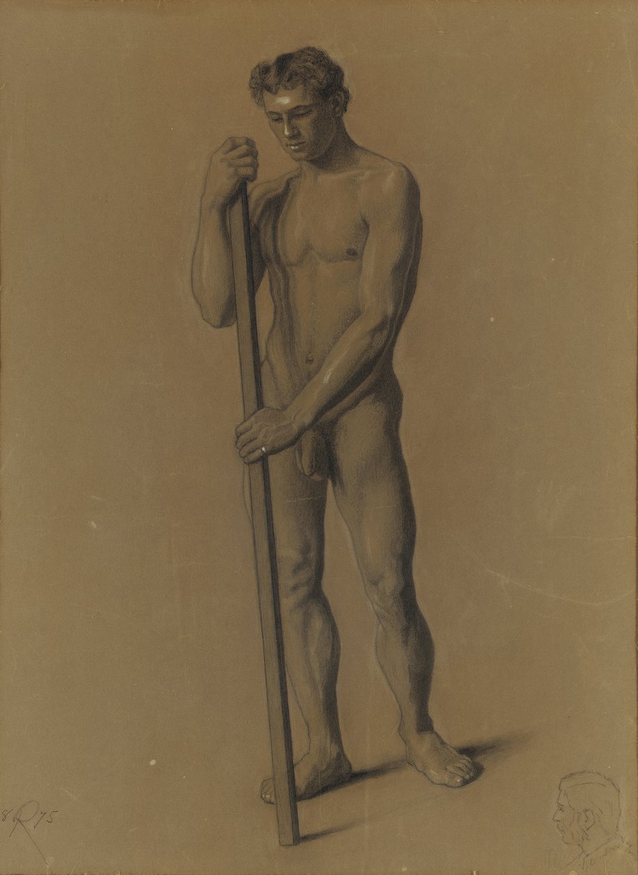 男性人物研究，1875年 作者 西奥多·罗宾逊