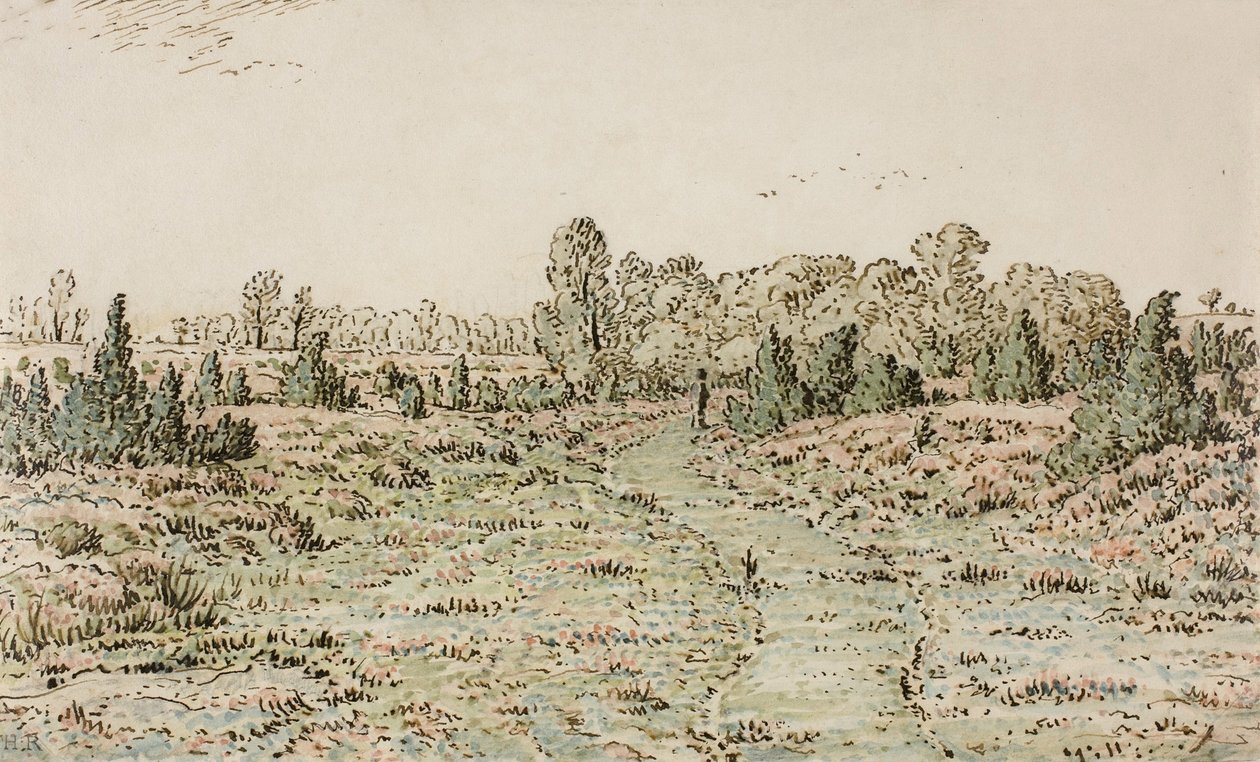 Barbizonnières的行人路，1864年 作者 皮埃尔·艾蒂安·西奥多·卢梭