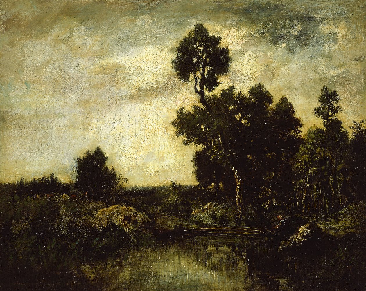 风景，约1850年 作者 皮埃尔·艾蒂安·西奥多·卢梭