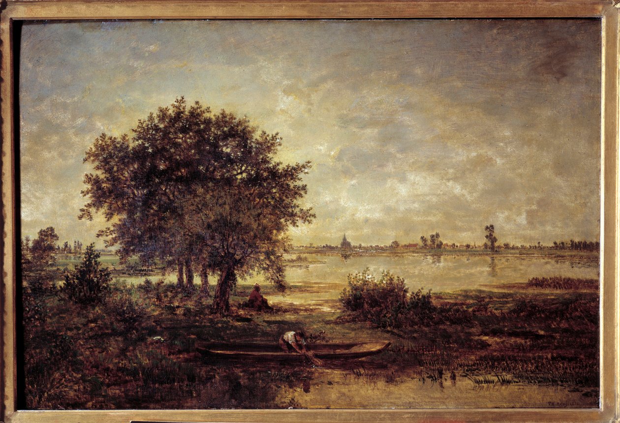 les edge de la Loire 西奥多·卢梭 (1812-1867) 绘画 19 世纪 0.42x0.63 m 巴黎，卢浮宫。 作者 皮埃尔·艾蒂安·西奥多·卢梭