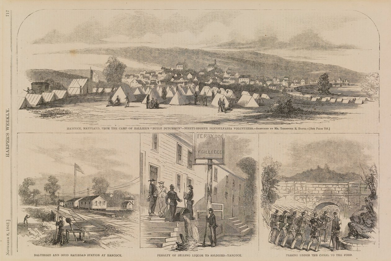 马里兰州汉考克，摘自《哈珀周刊》，1862 年 11 月 8 日 作者 西奥多·罗素·戴维斯