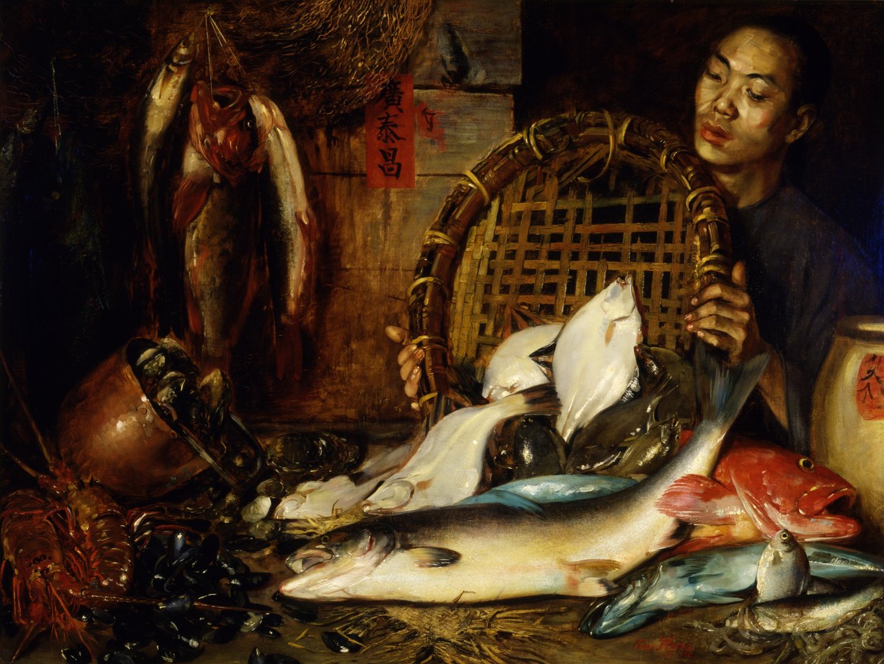 中国鱼贩》，1881年。 作者 西奥多·沃尔斯
